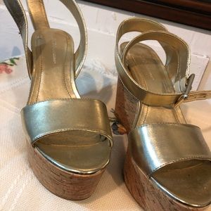New wedge/platform gold sandals.
